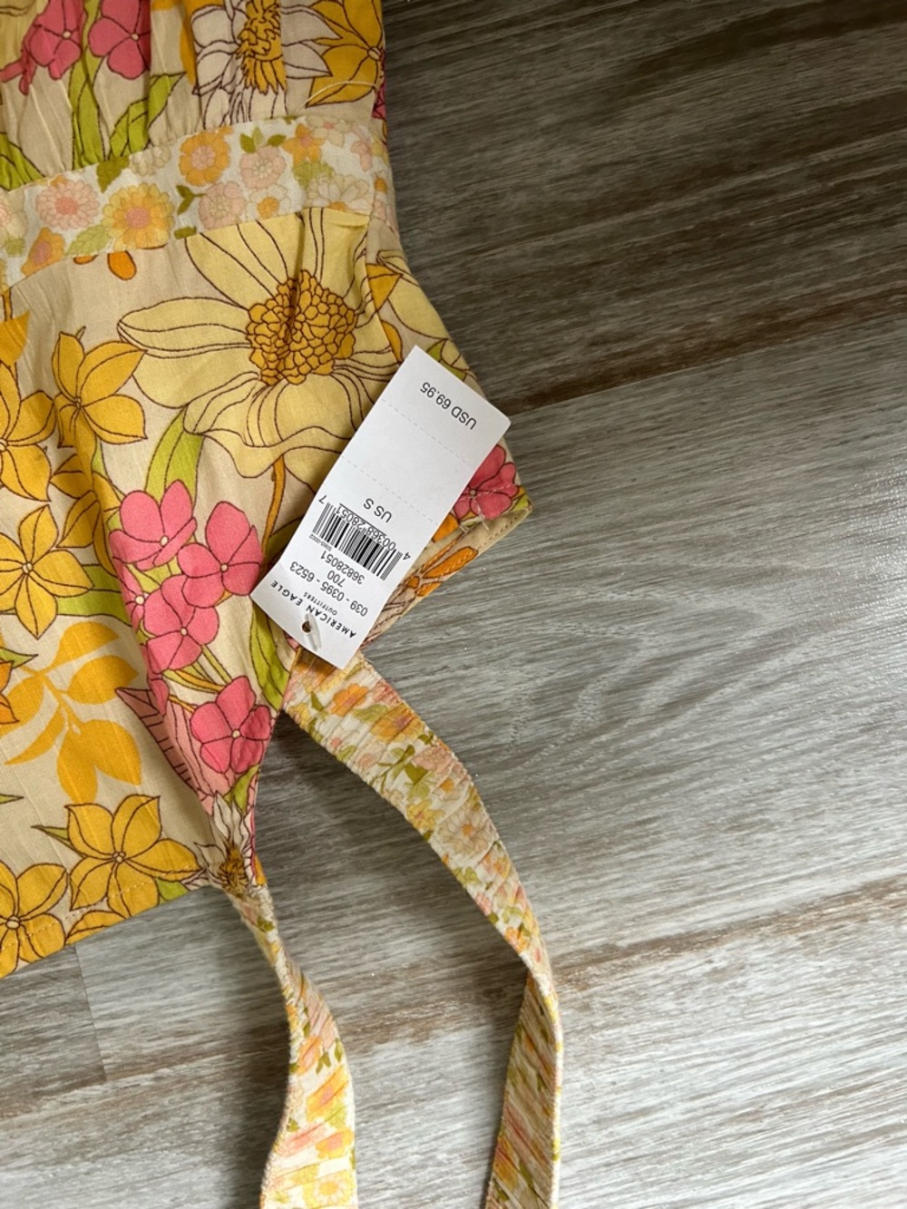 American Eagle Boho Floral Tiered Maxi Dress in Yellow & Pink - Picture 3 of 5
